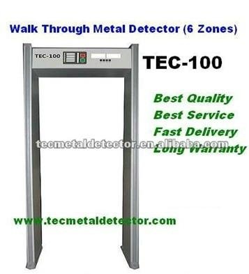 6 sensor zones walk through metal detector security gate TEC-100 2