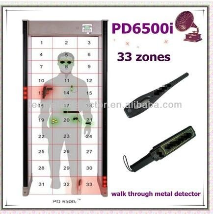 33 Zones Walk Through Metal Detector Gun and weapon Detector WTMD PD6500i