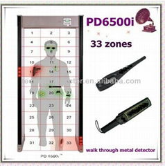 33 Zones Walk Through Metal Detector Gun and weapon Detector WTMD PD6500i