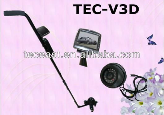 Wide Angle telescoping inspection mirror under vehicle security check camera