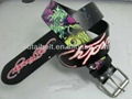 ,print belt with embossed logo  