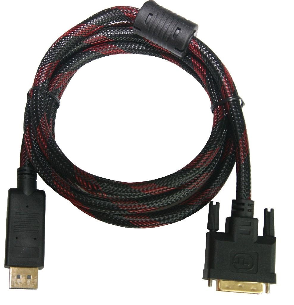 Double Color Braid DP M to DVI M Cable 1.8M  2