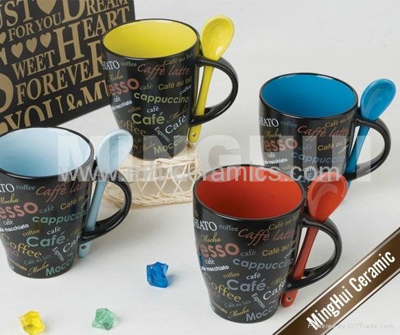 Liliing stoneware coffee mugs