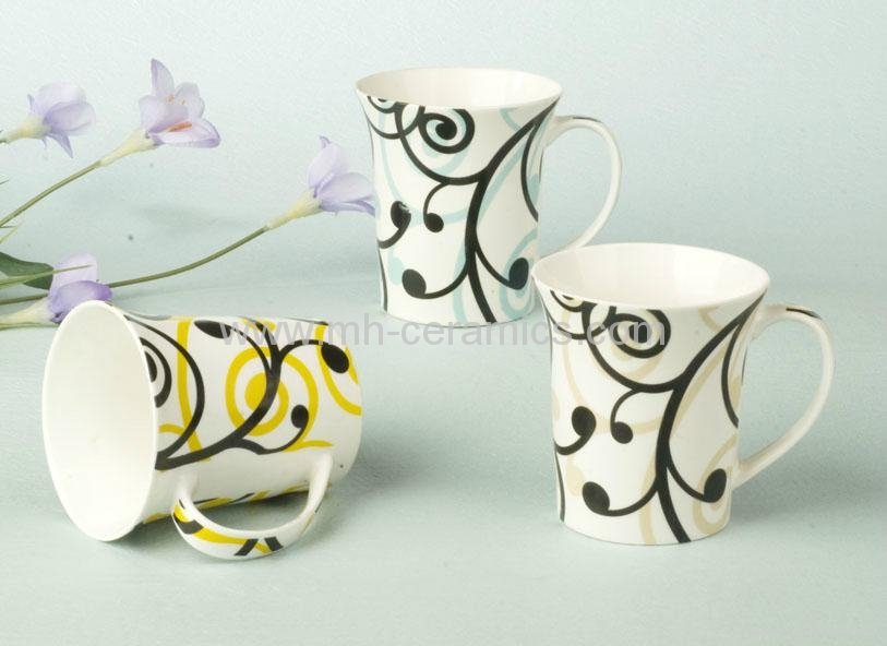 white mugs with decal