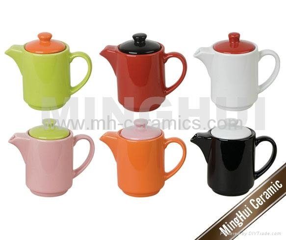 Teapots full sets with 6 different color teacups 4