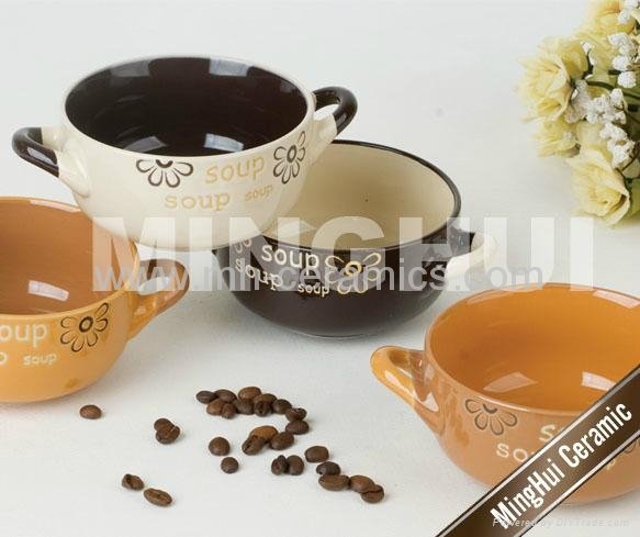 Minghui two handles soup mugs