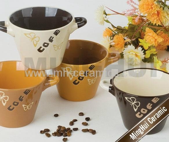 Minghui two handles soup mugs 2