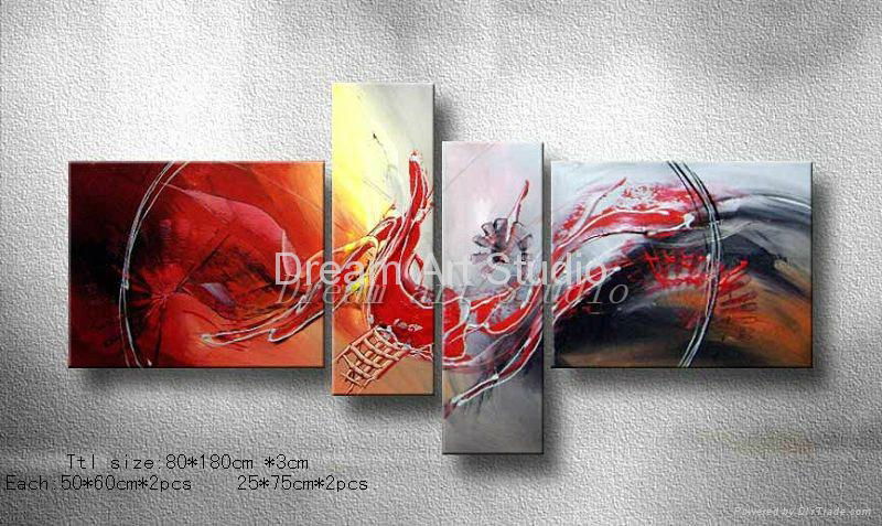 Abstract modern framed oil painting on canvas 4