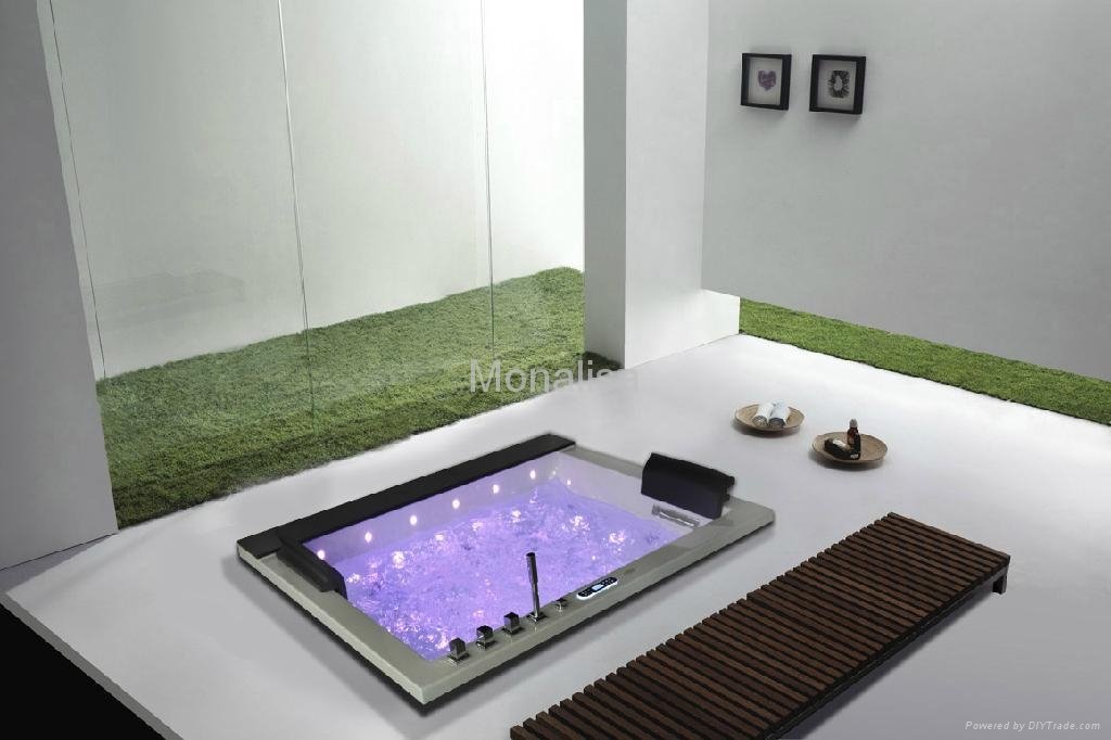 Home built-in square jacuzzi hot tub with LED light M-2050
