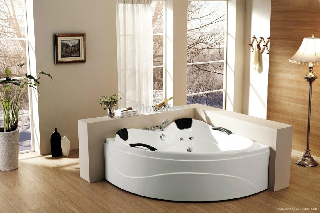 Manufacture of Acrylic indoor corner massage bathtub M-2005