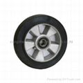 rubber wheel with aluminum center caster