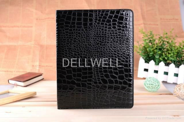 Glossy Crocodile Pattern Magnetic Leather Stand Case For ipad4 and ipad3 and ipa 2