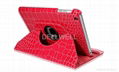 360 degree rotating crocodile standing magnetic case for iPad Mini  1