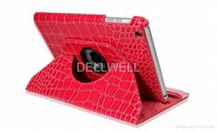 360 degree rotating crocodile standing magnetic case for iPad Mini 