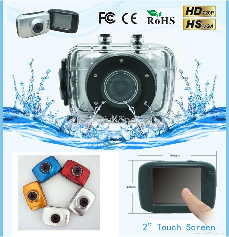 HD 2" Touch Screen Waterproof Action camcorder Sport DV mini camera