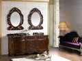 style carved flower floor mounted bathroom cabinet vanity  1