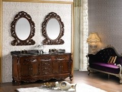 style carved flower floor mounted bathroom cabinet vanity 
