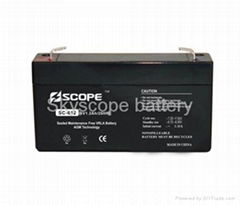 6V1.2Ah Rechargeable sealed lead acid battery 