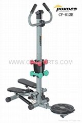 Multifunction stepper with handlebar and dumbell and twisting disc