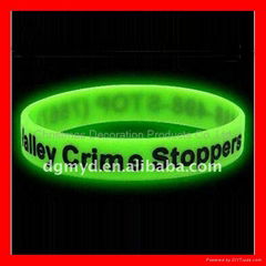 silicone glow in the dark bracelet 