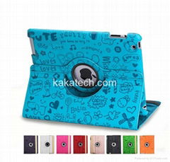 360 Degree Rotating Cute Magic Girl Cartoon Stand Smart Cover for iPad 2 iPad 3