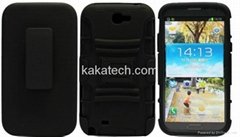Black Hybrid R   ed Kickstand Heavy Duty Belt Clip Case For Galaxy Note 2 N7100