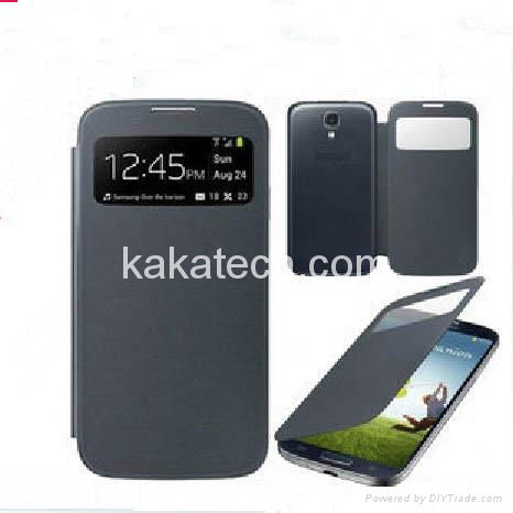 Newest Flip Leather Case for Samsung Galaxy S4 I9500 with Window 2