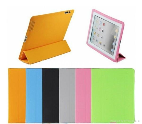 iPad 3 Three Folding Smart Cover Slim Magnetic PU Wake Sleep Leather Case  