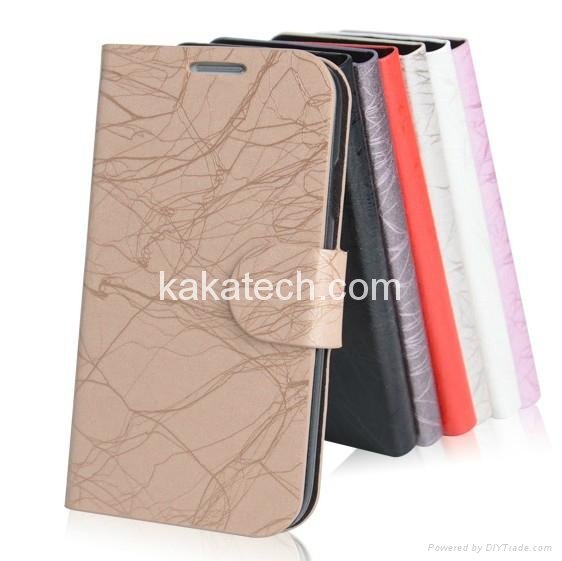 Lightning line PU leather Case with Card Holder For Samsung Galaxy S4 I9500 2