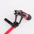 New design Zipper Earphone with Volume control and Mic for iPhone 2