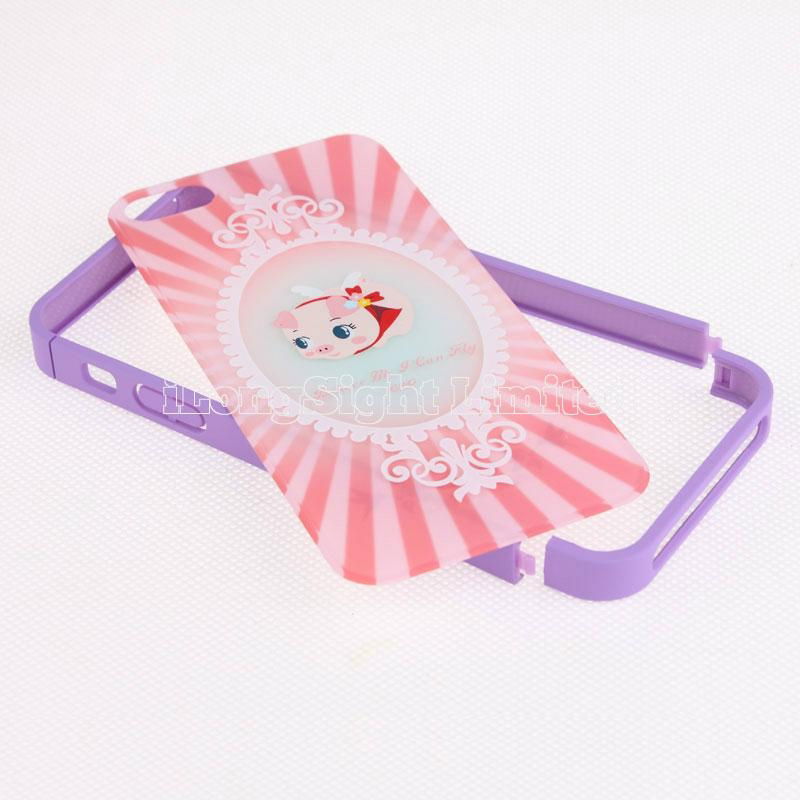 Clear printing pattern 3 in 1 Protect shell case for iphone 5