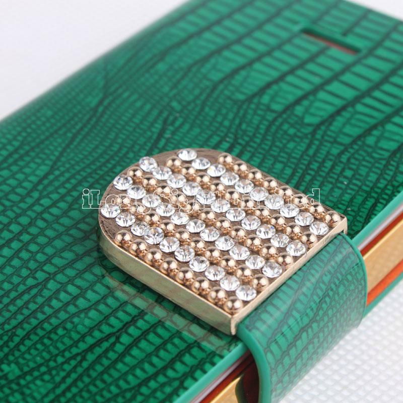 Superstar shiny diamond irregular Lines PU leather case for iphone 5 2