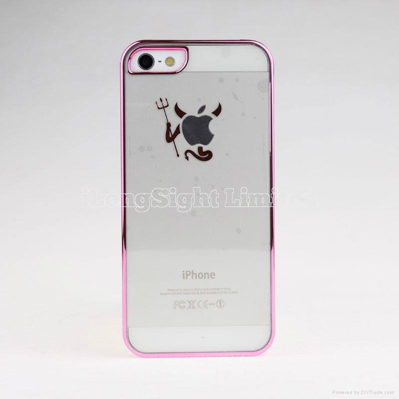 Ultra-Thin electroplating transparent Plastic Case For iPhone 5