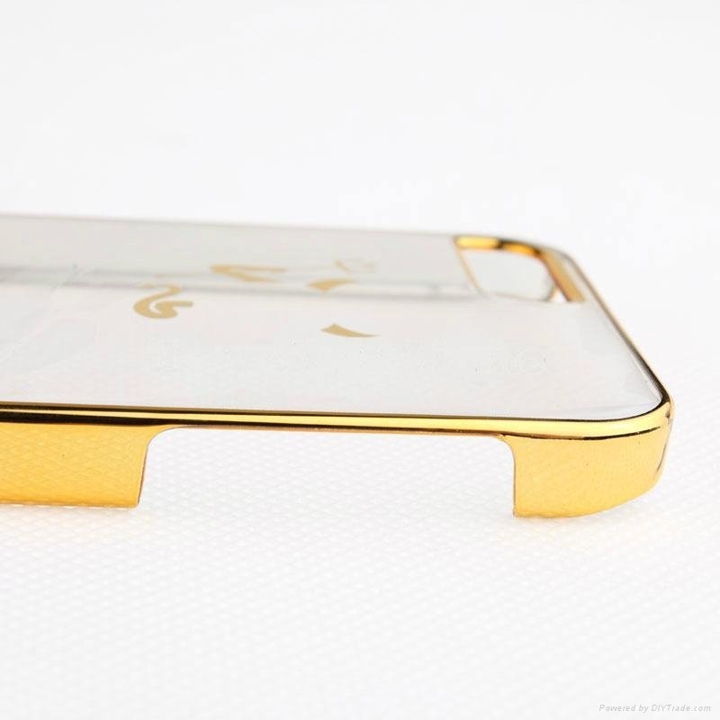 Ultra-Thin electroplating transparent Plastic Case For iPhone 5 2