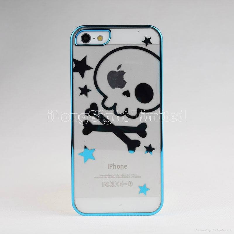 Ultra-Thin electroplating transparent Plastic Case For iPhone 5 3