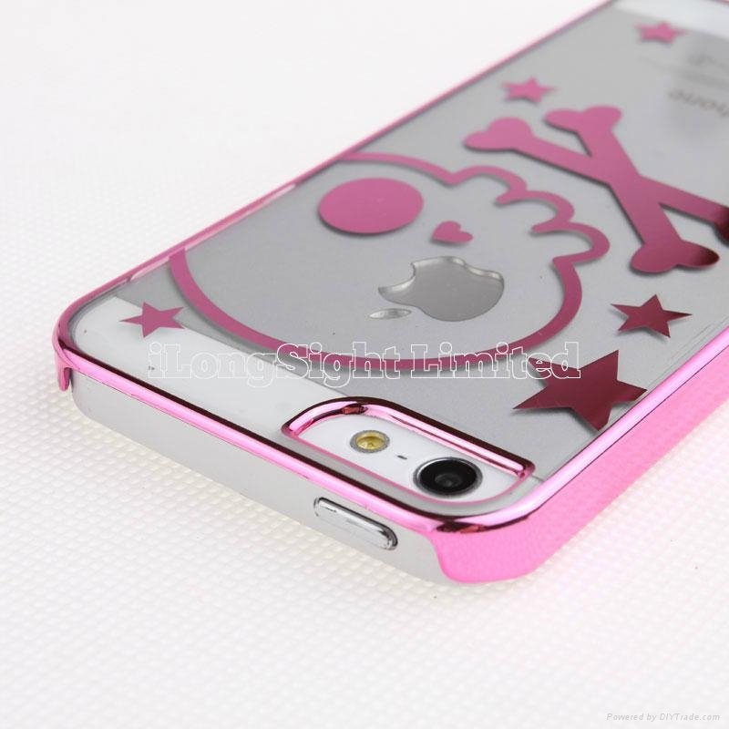 Ultra-Thin electroplating transparent Plastic Case For iPhone 5 4