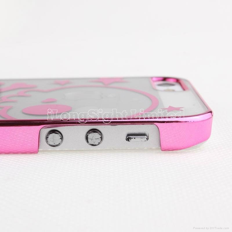 Ultra-Thin electroplating transparent Plastic Case For iPhone 5 5