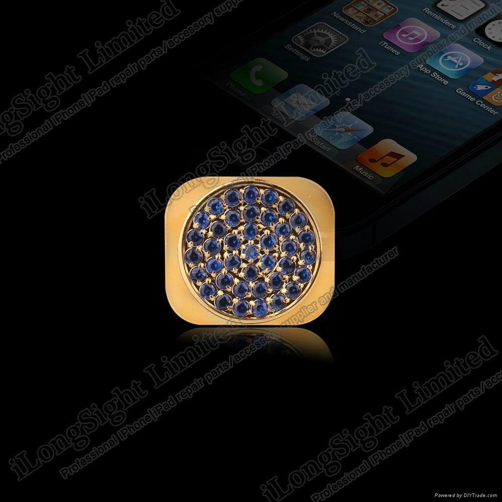 Gold Diamond Home Button For iPhone 5  4