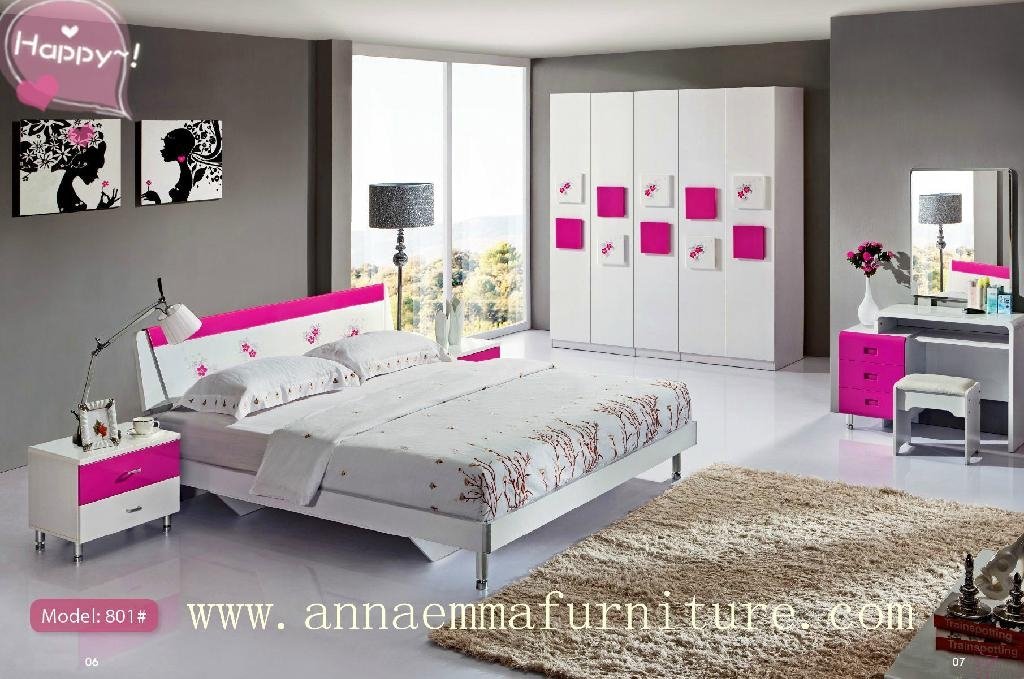 High gloss and baking MDF bedroom furniture
