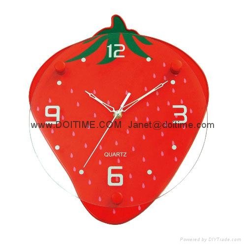 Strawberry Shaped Lovely Chinese Glass Clock Supplier 3