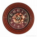 Dark Red Vintage Roses Circular Pattern