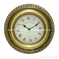 Outsized Gold Bronze Color Frame Antiqued Clock  AN0030A