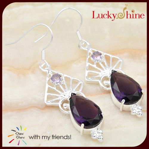 2013 latest deisgn pretty garnet red earrings china cheap sale 3