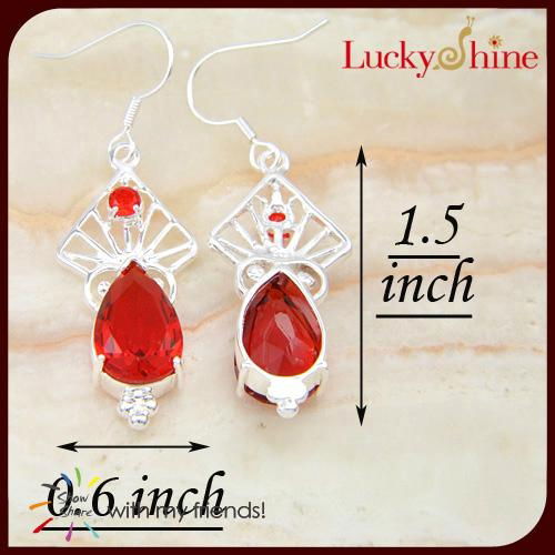 2013 latest deisgn pretty garnet red earrings china cheap sale 5