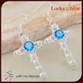 wholesale blue topaz with silver cross