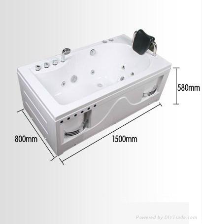 1500*800*580mm Luxury Acrylic Massage Mini Bathtub SR5D012 2