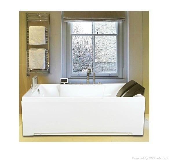 1850*1250*650mm Luxury Acrylic Double Loung Massage Small Bathtub With TV SR5D02
