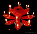 sparkling red lotus flower birthday music Candle 1