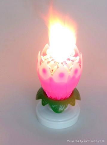 Romantic rose doll rotating flower music Candle