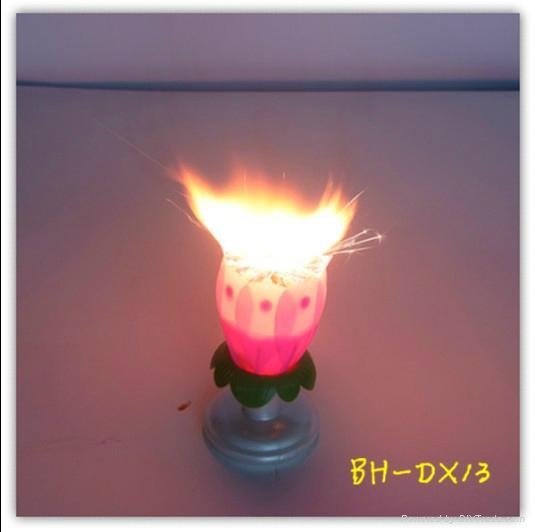  Super magical firework birthday rotating music Candle 4